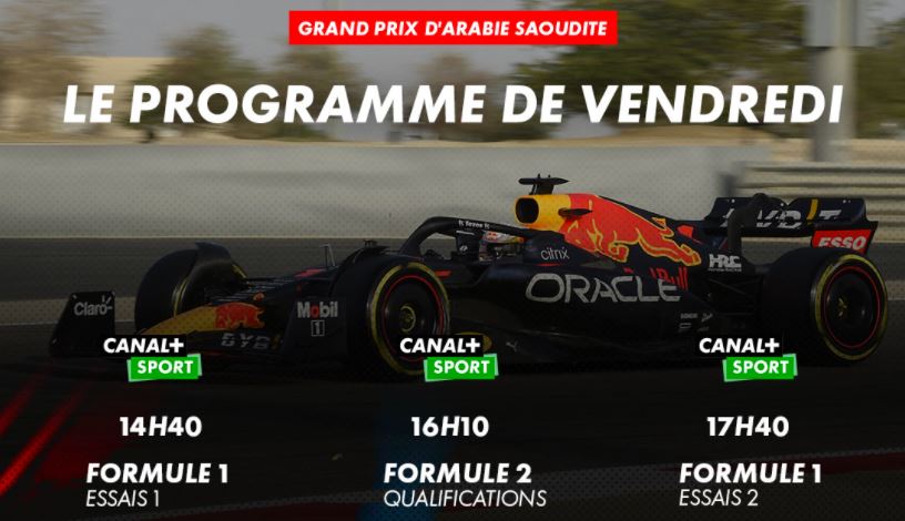 Formule 1 GP d'Arabie Saoudite 2022 TV Streaming vendredi 25 mars tv