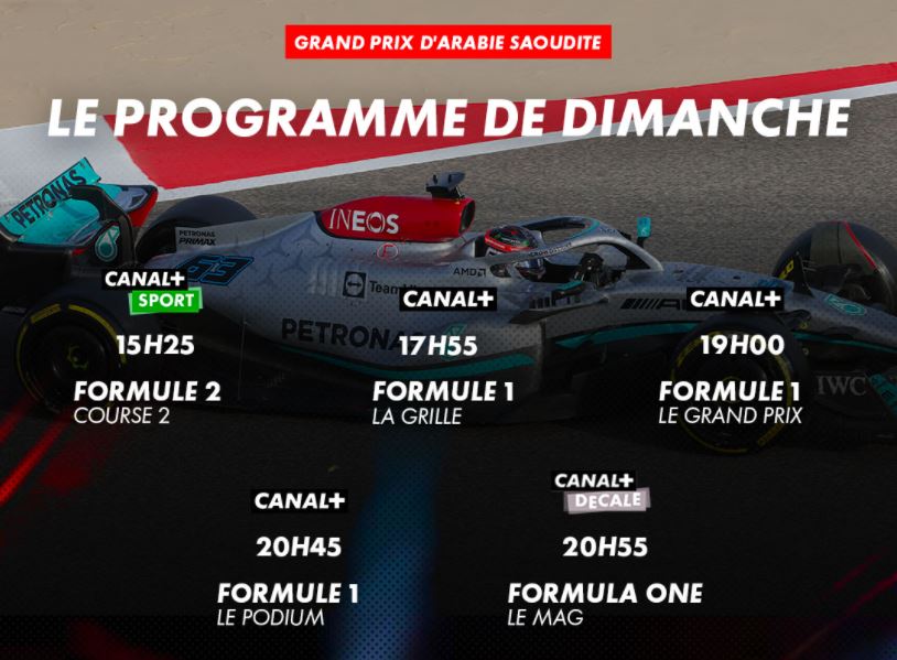 Formule 1 GP d'Arabie Saoudite 2022 TV Streaming dimanche 27 mars