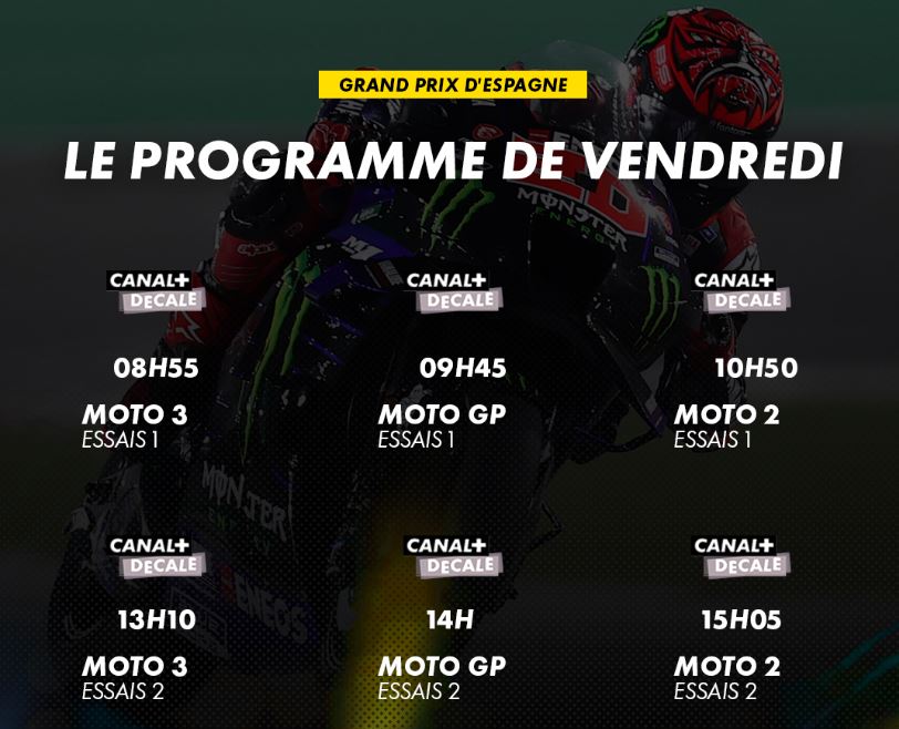 Moto GP d'Espagne 2022 (TV/Streaming) Sur quelle chaine suivre les Essais Libres vendredi ?