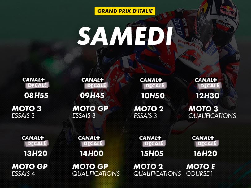 Moto GP d'Italie 2022 (TV/Streaming) Sur quelle chaine suivre les Qualifications samedi ?