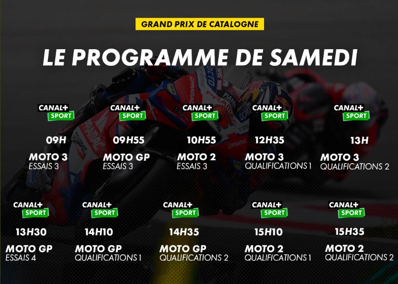 Moto GP de Catalogne 2022 (TV/Streaming) Sur quelle chaine suivre les Qualifications samedi ?