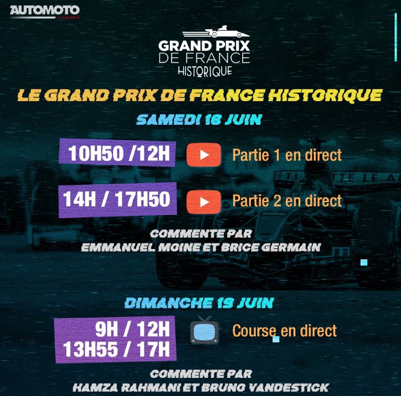 Le Grand Prix de France Historique 2022 (TV/Streaming) Sur quelle chaine suivre les courses ce samedi ?