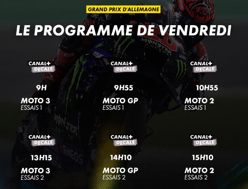 Moto GP d'Allemagne 2022 (TV/Streaming) Sur quelle chaine suivre les Essais Libres vendredi ?