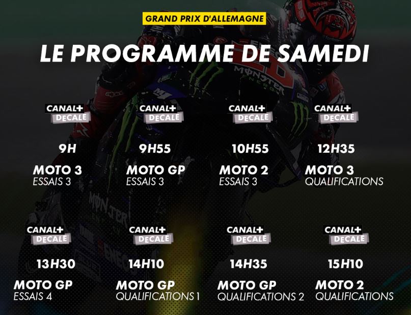 Moto GP d'Allemagne 2022 (TV/Streaming) Sur quelle chaine suivre les Qualifications samedi ?