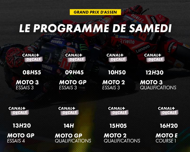 Moto GP des Pays-Bas 2022 (TV/Streaming) Sur quelle chaine suivre les Essais Libres et les Qualifications samedi ?