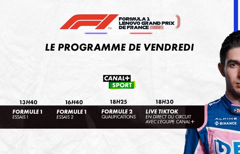 Formule 1 - GP de France 2022 (TV/Streaming) Sur quelle chaine regarder les Essais Libres vendredi ?