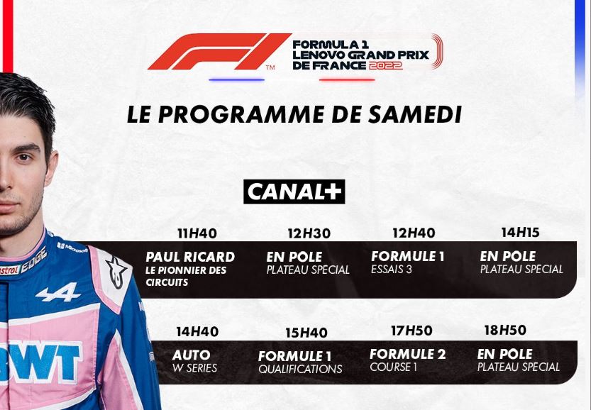 Formule 1 - GP de France 2022 (TV/Streaming) Sur quelle chaine regarder les Essais Libres et les Qualifications samedi ?