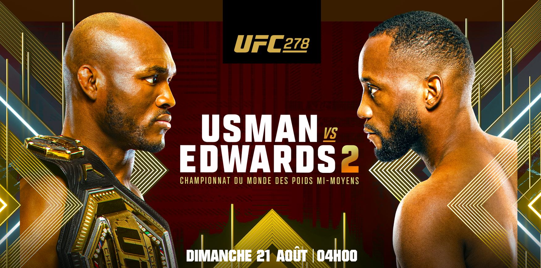 Usman vs Edwards - UFC 278 (TV/Streaming) Sur quelle chaine suivre le combat dans la nuit de samedi à dimanche ?