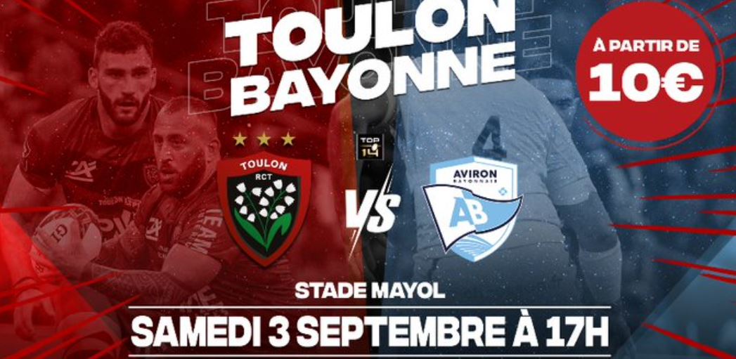 Toulon / Bayonne (TV/Streaming) Sur quelles chaines regarder le match de Top 14 samedi 03 septembre 2022 ?