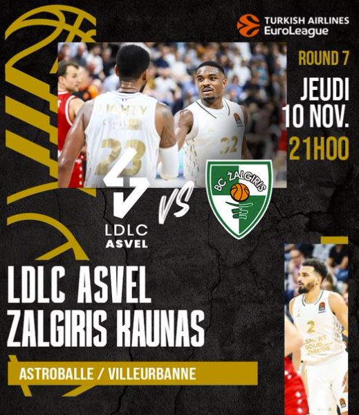 Lyon-Villeurbanne / Zalgiris Kaunas (TV/Streaming) Sur quelles chaines et à quelle heure suivre le match d'Euroleague ?