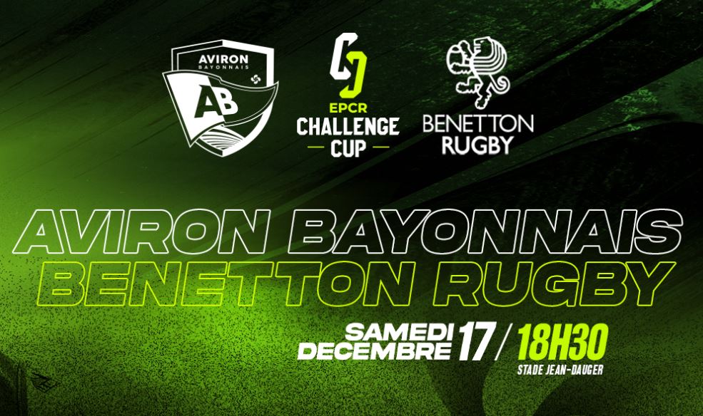 Bayonne / Benetton (TV/Streaming) Sur quelle chaîne et à quelle heure suivre le match de Challenge Cup ?