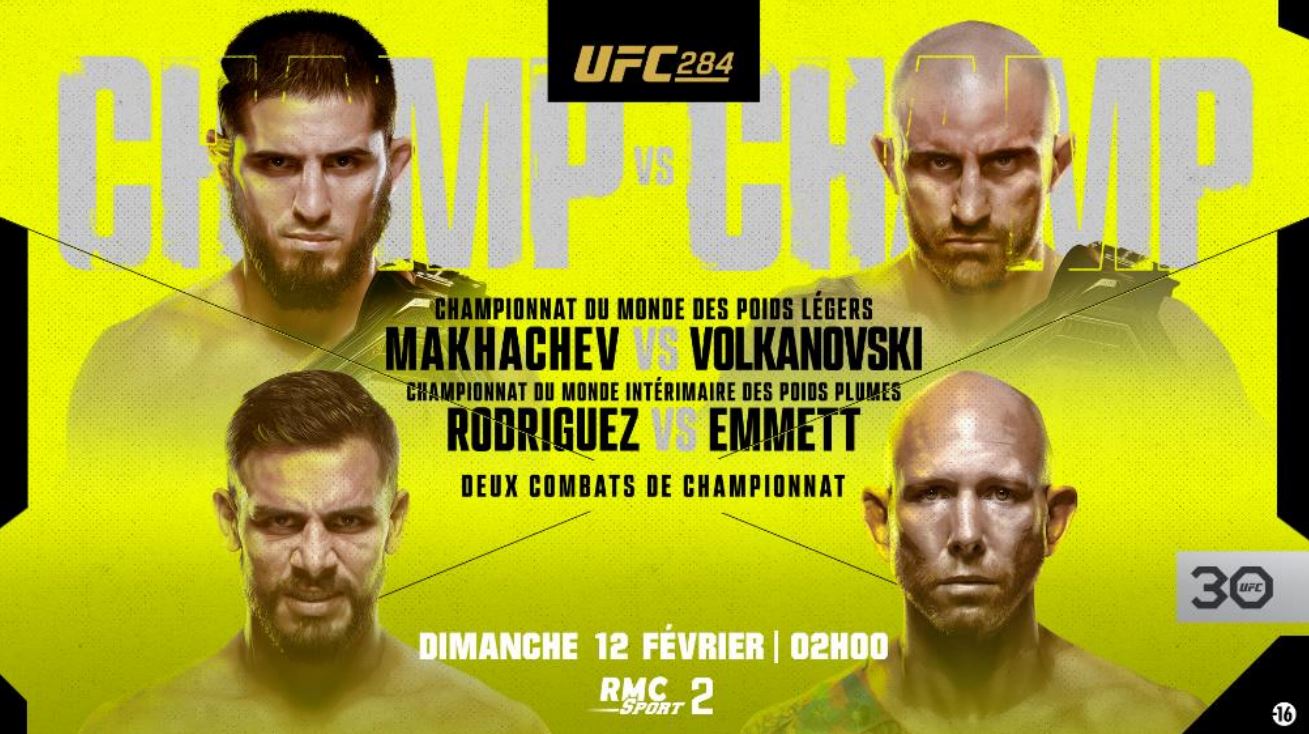 Volkanovski vs Makhachev - UFC 284 (TV/Streaming) Sur quelle chaine et à quelle heure suivre le combat de MMA ?
