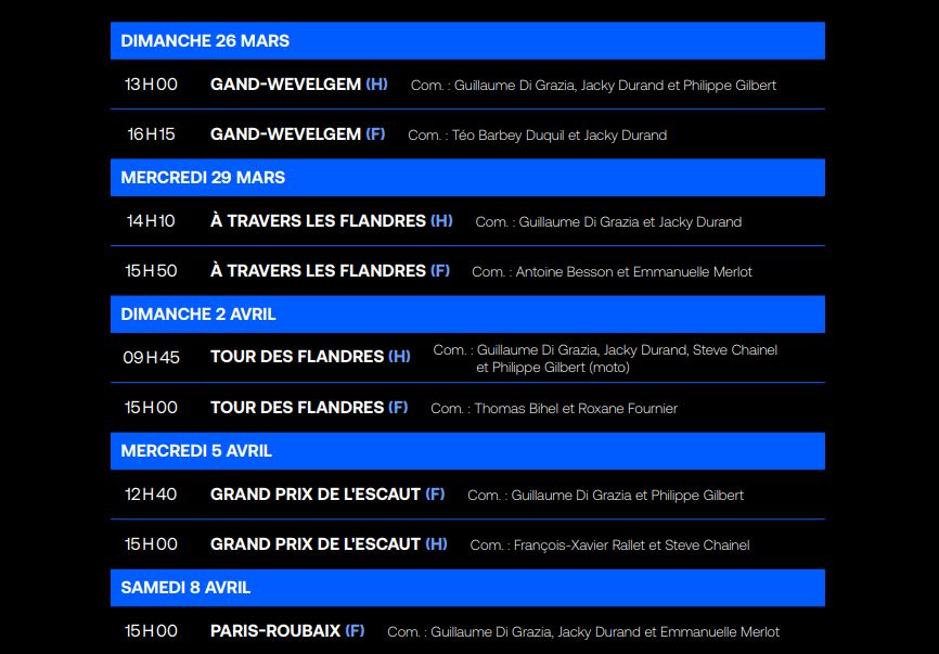 La saison des Flandriennes et Ardennaises tambour battant sur Eurosport 