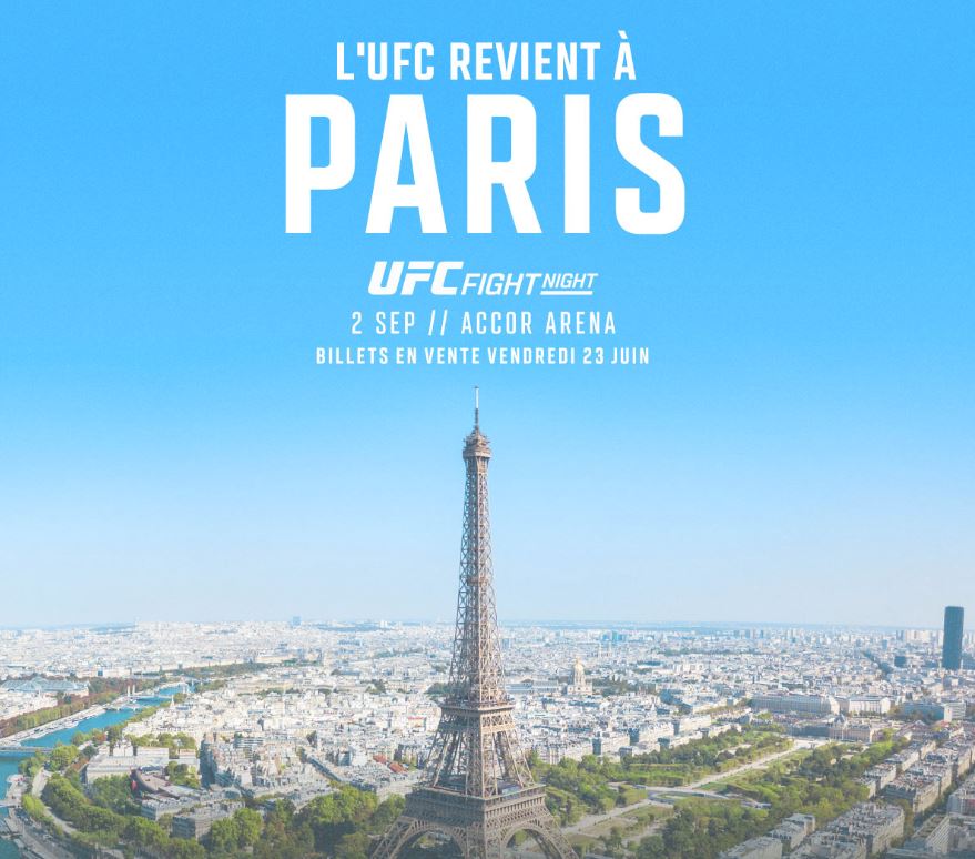 L'UFC est de retour à Paris le 02 septembre 2023