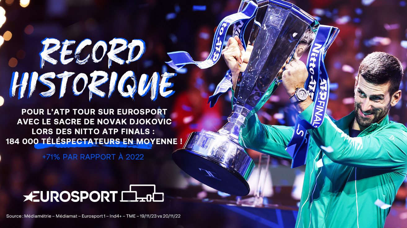 Record historique d'audience sur Eurosport avec la Finale des Nitto ATP Finals 2023