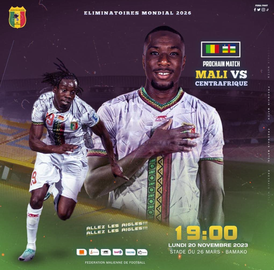 Mali / République Centrafricaine (TV/Streaming) Sur quelle chaîne et à quelle heure regarder le match de qualifications pour la Coupe du Monde 2026 ?
