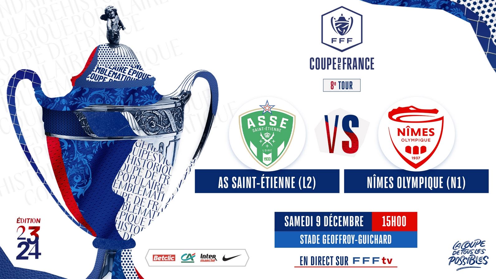 Saint-Étienne / Nîmes (TV/Streaming) Sur quelle chaine et à quelle heure suivre le match de Coupe de France ?
