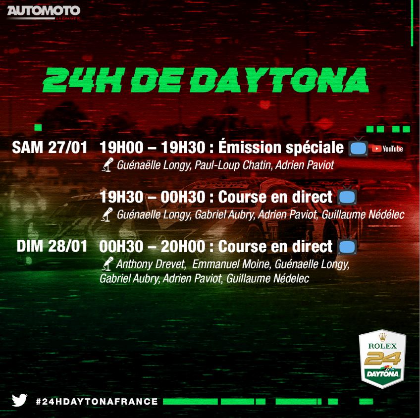 Les 24 Heures de Daytona 2024 (TV/Streaming) Sur quelle chaîne suivre en intégralité la course ce week-end ?