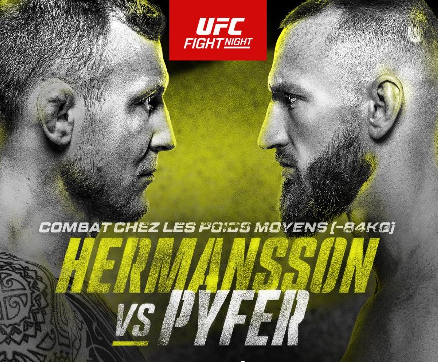 Hermansson vs Pyfer - UFC Fight Night 236 (TV/Streaming) Sur quelle chaîne et à quelle heure suivre le combat ?