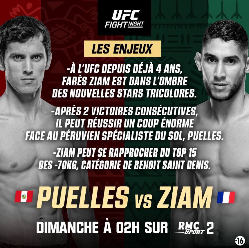 Puelles vs Ziam - UFC Mexico (TV/Streaming) Sur quelle chaîne et à quelle heure suivre le combat ?